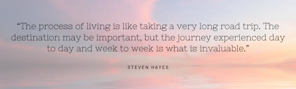 Themes of Therapy- Therapy Services in Henderson Nevada -- What is Acceptance and Commitment Therapy? quote by Steven Hayes "The process of living is like taking a very long road trip. The destination may be important, but the journey experienced day to day and week to week is what is invaluable."
